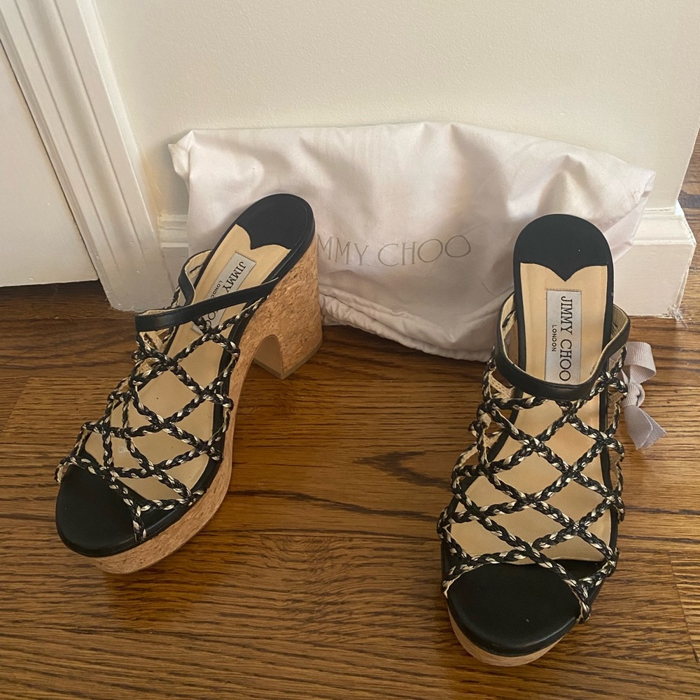 Jimmy choo wedges with dust bag - black